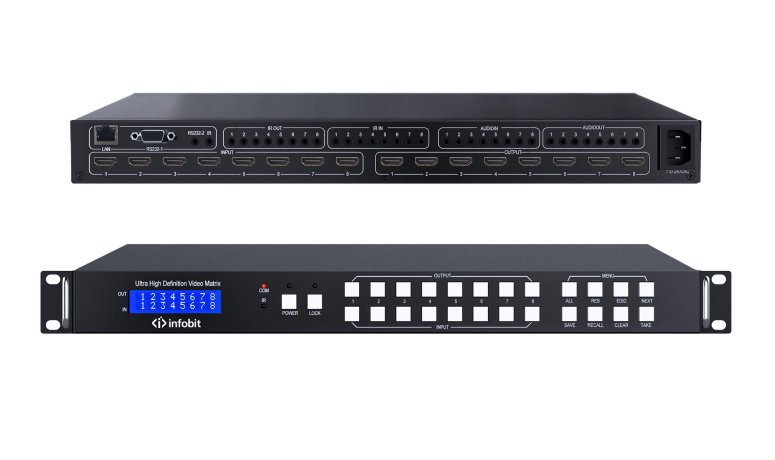 Бесподрывный матричный коммутатор Infobit iMatrix H88HAW HDMI 8×8